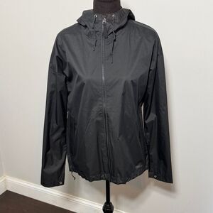 REI Co-op Groundbreaker Rain Jacket Women's Black Hooded Full Zip Coat Size XS